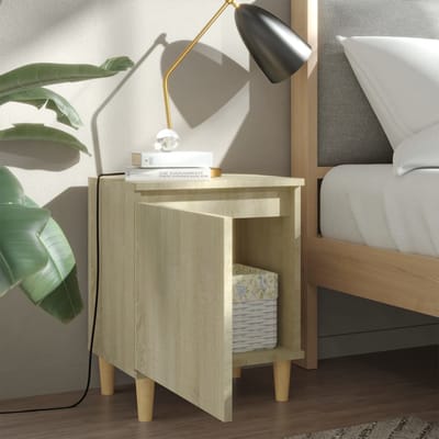 vidaXL - Nachtkastjes - 2 - st - met - houten - poten - 40x30x50 - cm - sonoma - eiken