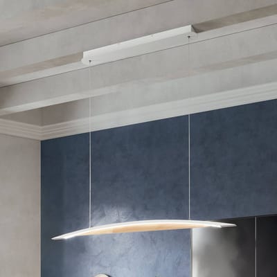 Fabas Luce Cordoba hanglamp, lengte 110 cm, metaal/hout, dimbaar