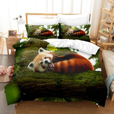 3D Kleine Panda Beddengoed Sets Dekbedovertrek Set Met Kussensloop Twin Volledig Queen King Beddengoed Beddengoed AU Single(140x210cm)