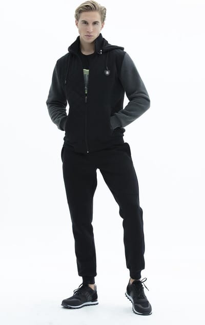 SCR. Aday - Heren Jas - Outdoorjas Gevoerd - Met afneembare capuchon - Zwart - Maat XL