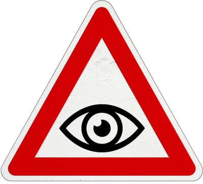 Blijf binnen gezichtsveld bord | Sign Again materiaal | 30 cm