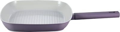 Swiss Haus® SCGP24T Grillpan Ø24 cm – Inductie & Alle Warmtebronnen – PFAS Vrij – Sapphire™ Antiaanbaklaag – Grill Pan / Vleespan – Paars