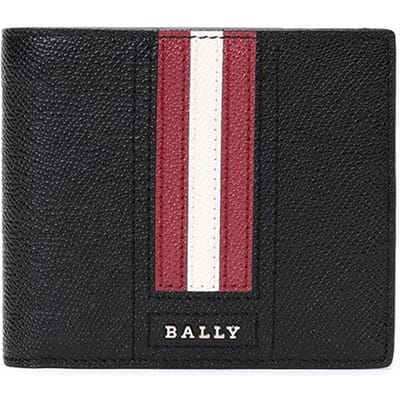 Bally Trasai Klassiek Kort Opvouwbaar Zakelijk Gestructureerd Koeienhuid 3-in-1 Portemonnee Muntportemonnee Heren Portemonnee Zwart TRASAI-LT-210 Basic Set (Bag+Dust Bag)
