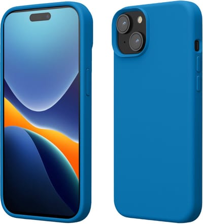 kwmobile Case voor iPhone 15 - Slank TPU-Hoesje met Zachte Afwerking - In rifblauw