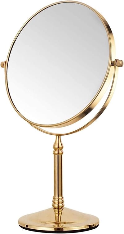 Vergroot Make-up Spiegel - Dubbelzijdig Schedespiegel - Dagelijkse Verzorging - 360 Graden Draaibaar - 6 inch - Zilver
