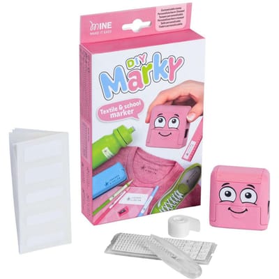 COLOP MARKY Textielstempel Set – Pastelroze – Voor Kleding & Spullen