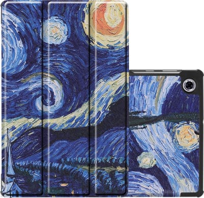 Hoes - Geschikt voor Lenovo Tab M10 FHD Plus (2e / 2nd Generatie) - Dun & Stevig - Trifold Bookcase - Hard Cover - Hardcover Book Case - Tablet Hoesje - Sterrenhemel