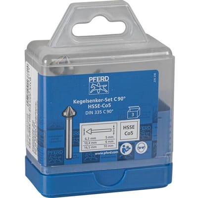 PFERD TOOLS SET KES HSSE DIN 335 C90° 3 25202155 Kegelverzinkboorset 6.3 mm, 10.4 mm, 16.5 mm HSS 1 stuk(s)