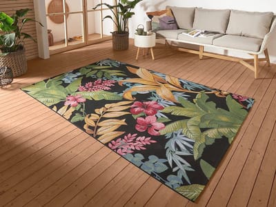 Tropical Flowers Tapijt voor binnen en buiten - Weerbestendig en UV-bestendig Buitentapijt - Perfect voor Balkon, Terras en Tuin - 120 cm