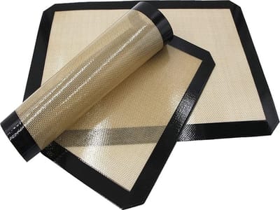 Siliconen bakmatten, herbruikbare bakmatten, hittebestendige anti-aanbak ovenvellen om te bakken, keukenaccessoires, keukenbenodigdheden- 42x30 cm - Beige & zwart