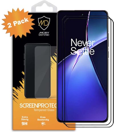 2-Pack MobyDefend Screenprotectors - Geschikt voor OnePlus Nord CE 4 - Screensaver Met Zwarte Randen - Gehard Glas