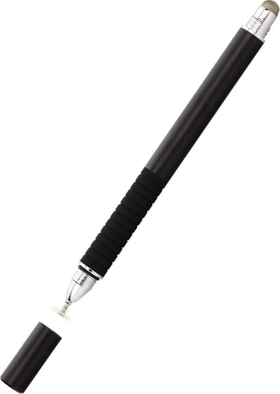BrightNerd - Stylus Pro V7 Pen Zwart met Grip - Precisie Disc Capacitief - Geschikt voor alle Tablets waaronder Apple iPhone / Samsung Galaxy / Apple iPad 2018 / 2019 / Air / Pro / Samsung Tab 10.1 / 9.6 - Universeel