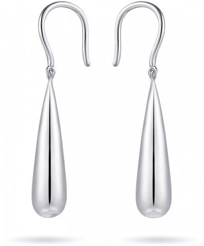 Jewels Inc. - Oorhaken - Druppel gezet met Zirkonia - 25mm x 8mm - Gerhodineerd Zilver 925