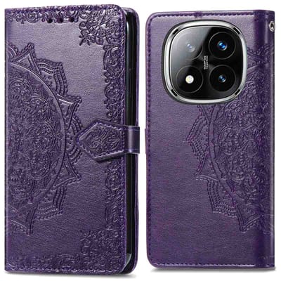imoshion Hoesje - Geschikt voor Xiaomi Redmi Note 14 Pro Plus 5G - Mandala Bookcase - Paars
