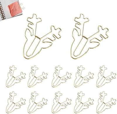 Dailygoods- Paper Clips Goud - 50 Stuks - Metalen Clips - Leuke Dier Motieven - Bladwijzer - Planner Clips - Fun Design - Papierclips