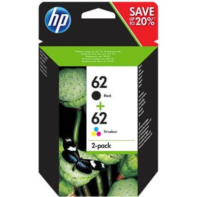 HP 62 Originele Inktcartridge Combo 2-Pack | Zwart en Driekleurig | Geschikt voor HP Deskjet, ENVY en OfficeJet Printers