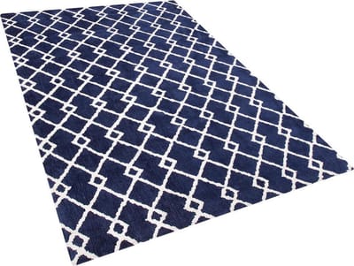 SERRES - Laagpolig vloerkleed - Marineblauw - 140 x 200 cm - Polyester