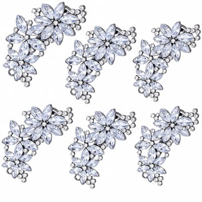 Haarklem - Haarspelden dames - Haarspeld bruiloft - haarclips met strasssteentjes - sprankelende zilveren kristallen haarclips - haarspelden met strasssteentjes voor dames - Valentijnsdagcadeaus, bruiloften - gala's - set van 6