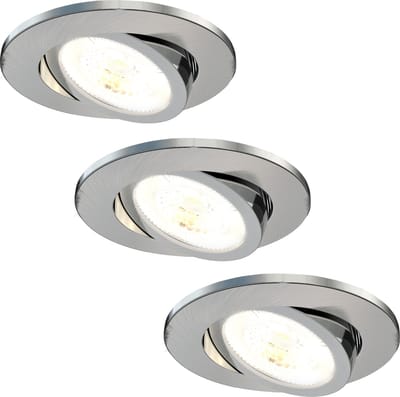 Ledvion - 3X LED Inbouwspot - RVS - Dimbaar - 7W - IP65 - CCT - COB - Ø90mm