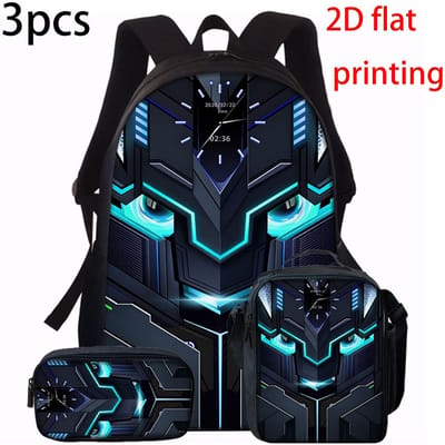 1/2/3/4/5 STuks Robot Grafische Rugzak Set | Ideaal voor School & Dagelijks Gebruik