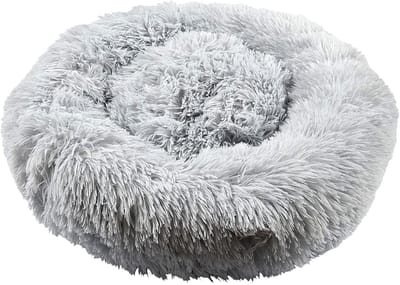 Hondenmand Rond Ø50 cm – Pluche Donut Mand – Zacht & Comfortabel – Wasbaar – Grijs – Voor Kleine Honden en Puppy’s – Grijs