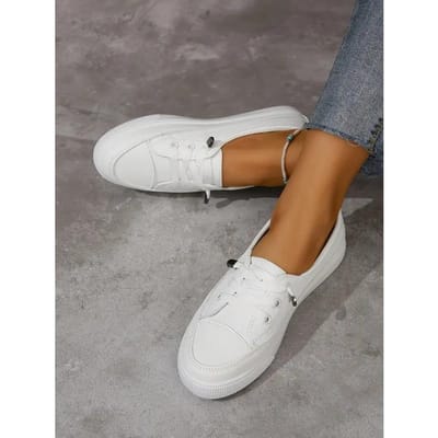 Lente- en Zomermode Nieuwe Ademende Ronde Neus Mond Casual en Comfortabele Platte Wandelschoenen Sneakers Zapatos De Mujer 36 brown