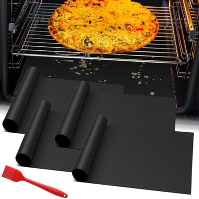 4-Pack ovenmatten bakplaten matten - grillmatten - dikke zware antiaanbak Teflon ovenmatten - hittebestendige grillbakmatten voor buiten - gemakkelijk schoon te maken gasovenvoeringen - 40 * 50c'm