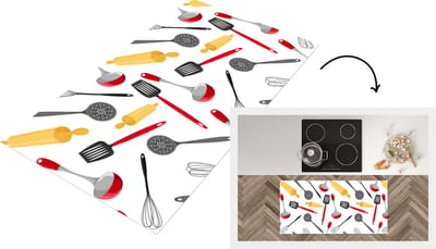Keukenloper - Loper keuken - Patronen - Keukengerei - Spatel - Deegroller - 120x60 cm - Keukenloper vinyl