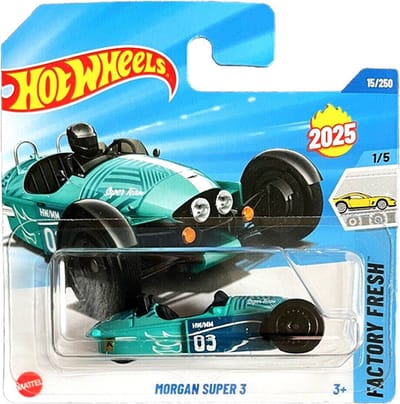 HOT WHEELS MORGAN SUPER 3 TURQUOISE 15/250 HW FACTORY FRESH 1/5 1:64