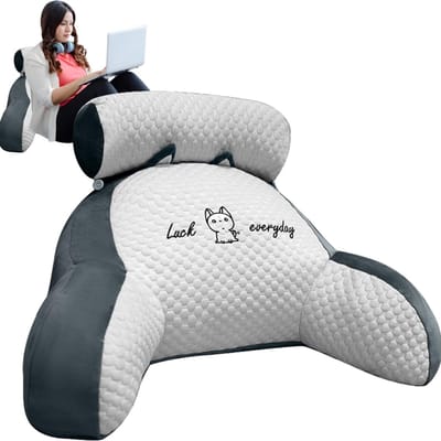 CLVP® Leeskussen Voor in Bed - Bookseat - Rugkussen - Lichtgrijs
