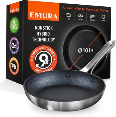 Anti-aanbak koekenpan 26cm - Krasbestendige aluminium pan met PFOA vrij en geschikt voor inductie