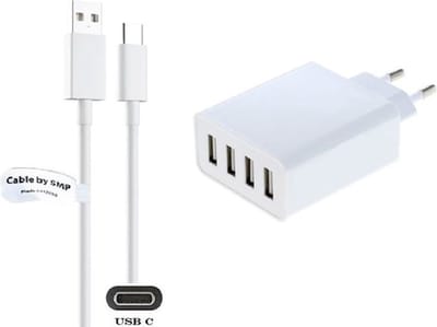 OneOne 4.8A lader met 4 poorten + 0,2m sterke USB C kabel. Oplader adapter past op TomTom GO Expert Plus, GO Superior, GO Exclusive, GO Expert 7 Plus, GO Navigator, GO Superior, Go Classic, Go Camper Max / PP, Go Professional 2e Gen.