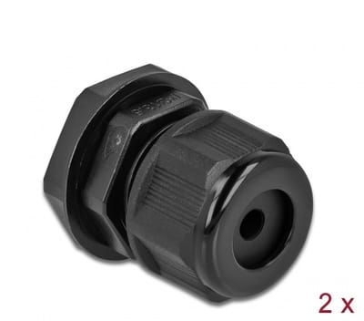 Kabelwartel PG13.5 voor ronde kabelzwart 2 stuks