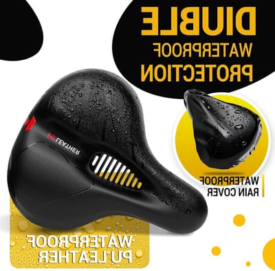 Comfortabele Fietszadel van Geheugenfoam met Schokabsorptie en Ademend Waterdicht Ontwerp voor Stads- en MTB-Fietsen voor Mannen en Vrouwen 25 x 21 cm