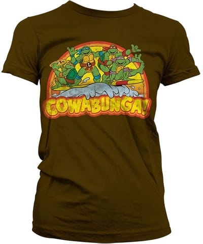 Teenage Mutant Ninja Turtles TMNT Cowabunga Girly T-shirt voor dames, bruin
