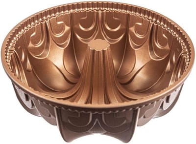 Tulbandvorm Bakvorm Aluminium Koperkleur Rond 23,5 cm voor Cake Bakken