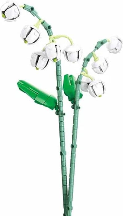Sluban Flowers Lelietjes van Dalen in Vaas bouwspeelgoed vanaf 10 jaar – Constructiespeelgoed modelbouw bloemen decoratie – bouwdoos met 253 bouwstenen – M38-B1101-09