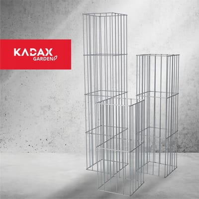 KADAX Zuil van staal, roosterkolommen, stalen roosterkolommen, originele roosterzuilen, steenkabionen, siersteenkorven, steenkorf, draadmand (S, rechthoekig)
