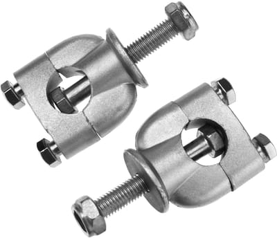 Dailygoods- Stuur Riser - Bevestigingsbout 10mm - Klemmen 22,2mm (7/8 inch) - Staal - Zilver - Klassiek motoronderdeel - Stuurklem