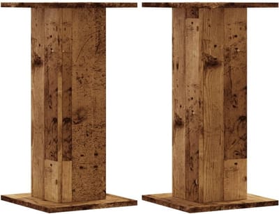 Set van 2 Houten Luidsprekerstandaards Eiken Afwerking voor Moderne Woonkamer