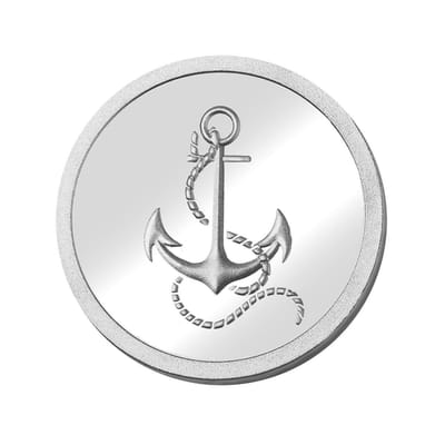 Quiges - Munthouder Munt 33mm Trust Hope Peace Verzilverd - EPR032