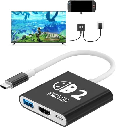 Docking Station geschikt voor Nintendo Switch , Nintendo Switch OLED & Nintendo Switch 2 dock - hdmi switch - usb c dock - usb switch dock