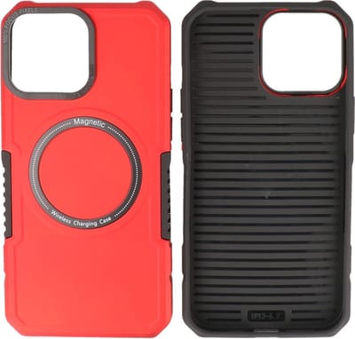 iPhone 13 Pro Max MagSafe Hoesje - Shockproof Back Cover - Rood