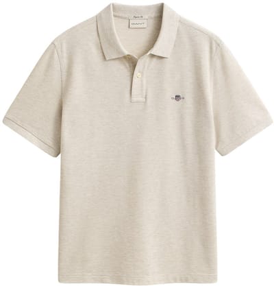 GANT heren polo shirt pique shield logo grijs III