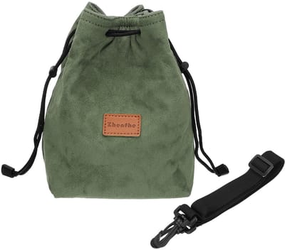 Dailygoods - PATIKIL Cameratas, Trekkoordtas met Verstelbare Schouderband Draagbare Handtas voor DSLR Camera, Groen, L, Compact