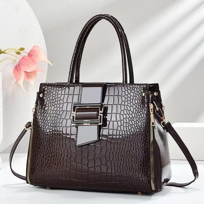 Nieuwe Handtas met Stenen Patroon Mode Handtas Helder Leer Rits Design Handtas met Schoudertas Mode Dames Tas . gray