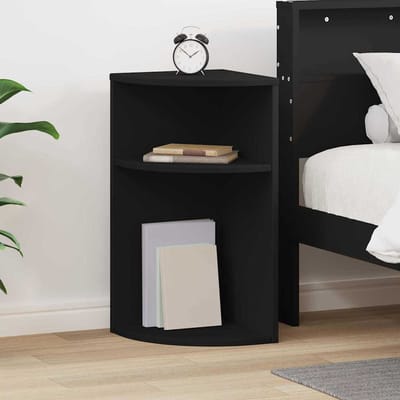 vidaXL - Bijzettafel - Zwart - 29,6 - x - 29,6 - x - 60 - cm - Bewerkt - hout
