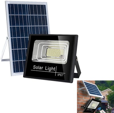 KZQ Solar bewegingssensor schijnwerper met afstandsbediening - waterdicht draadloos - Nep beveiligingscamera voor schijnbeveiliging - Geschikt voor tuin patio oprit en veranda