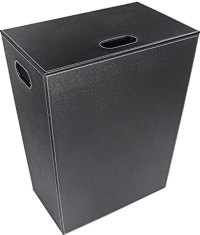 Zwarte Wasmand en Afvalemmer - 60 cm Kunstlederen Manden