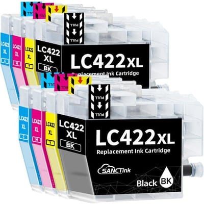 Cartouche d'Encre - SANCTink - LC422 XL - Compatible Brother - Pack de 8 - Multi-couleurs